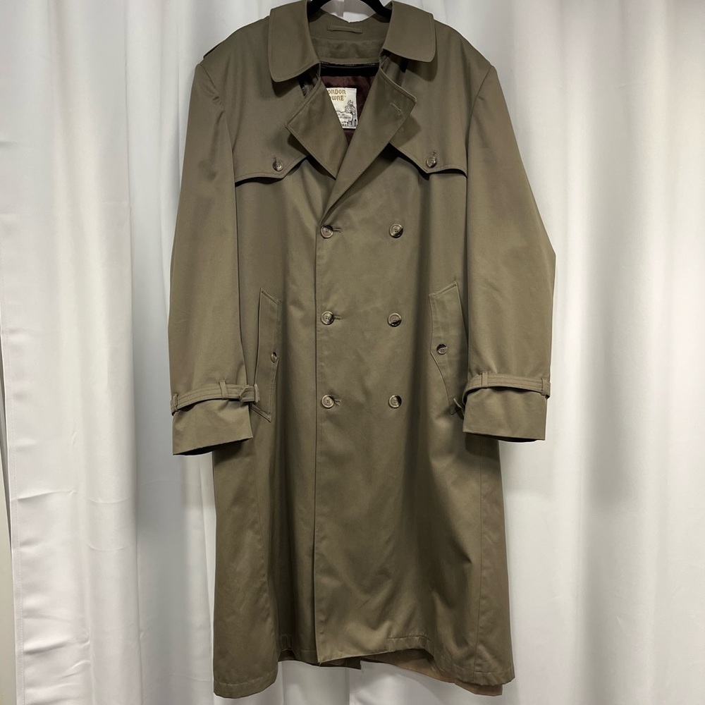 Men's Classic Khaki Double-Breasted Trench Coat